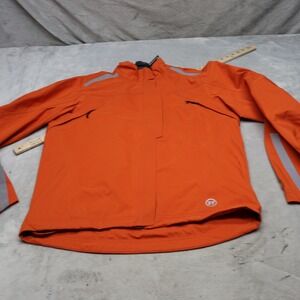 Novara Cycling Jacket Mens Medium Orange Reflective Hi-Vis Full Zip Waterproof